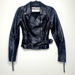 TOP SHOP Wax Leather moto  jacket